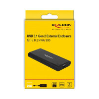 Delock Speichergehäuse - M.2 - M.2 NVMe Card - 10 Gbit/s - USB 3.1 (Gen 2)