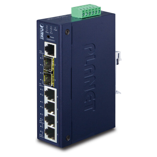PLANET Industrial L2+ 4-Port 10/100/1000T + 2-Port