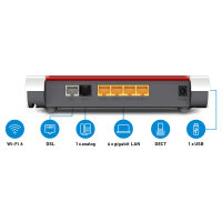 FRITZ! FRITZ!Box 7530 AX - Wireless Router - DSL-Modem 4-Port-Switch - 1GbE - Wi-Fi 6 - Dual-Band - VoIP-Telefonadapter (DECT)