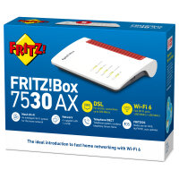 FRITZ! FRITZ!Box 7530 AX - Wireless Router - DSL-Modem 4-Port-Switch - 1GbE - Wi-Fi 6 - Dual-Band - VoIP-Telefonadapter (DECT)