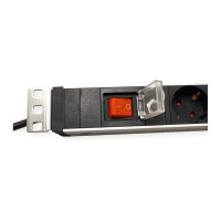 VALUE 19-Zoll-Steckdosenleiste 7fach mit berlastschutz, 1 HE, Schutzkontakt-Stecker, 2,8 m