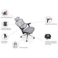 Equip Ergonomischer Bürostuhl+Kopf/Armstützen grau lite Retail