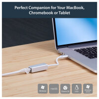StarTech USB 3.0 auf Gigabit Netzwerkadapter - Silber - Schlankes Aluminium Design fr MacBook, Chromebook oder Tablet
