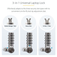StarTech Serialized Laptop Lock, Works w/Noble Wedge/Nano/K-Slot