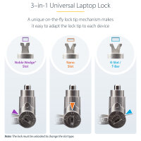 StarTech 25-Pack Universal Laptop Lock 6.6ft (2m)