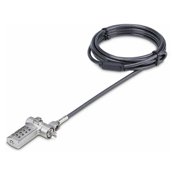 StarTech 25-Pack Laptop Lock, Compatible w/Noble Wedge/Nano/K-Slot - Sicherheitskabelschloss - Schwarz, Silber - 2 m - TAA