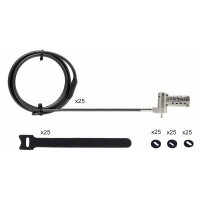 StarTech 25-Pack Laptop Lock, Compatible w/Noble Wedge/Nano/K-Slot - Sicherheitskabelschloss - Schwarz, Silber - 2 m - TAA