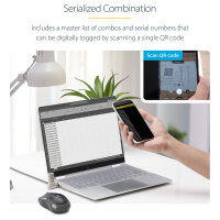 StarTech 25-Pack Laptop Lock, Compatible w/Noble Wedge/Nano/K-Slot - Sicherheitskabelschloss - Schwarz, Silber - 2 m - TAA