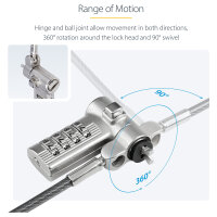 StarTech 25-Pack Laptop Lock, Compatible w/Noble Wedge/Nano/K-Slot - Sicherheitskabelschloss - Schwarz, Silber - 2 m - TAA
