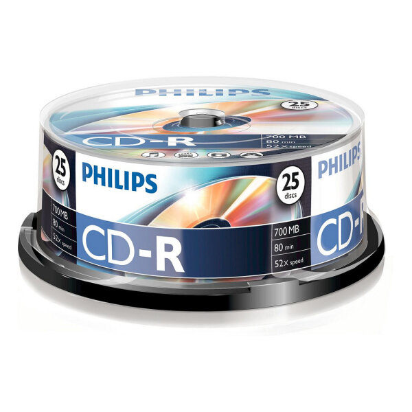 1x25 Philips CD-R 80Min 700MB 52x SP
