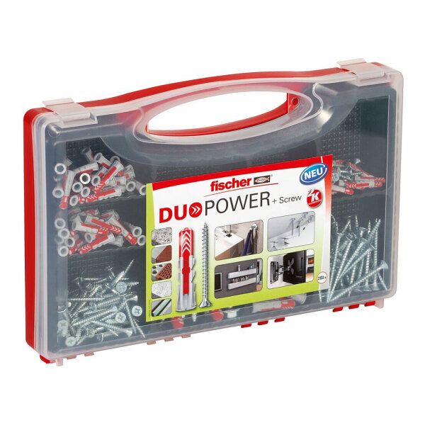 Fischer RED BOX DUOPOWER + Schrauben (hellgrau/rot, 280-teilig, mit Schrauben)