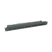 Patchpanel 50xRJ45 8/4 1HE ISDN, schwarz, Cat. 3