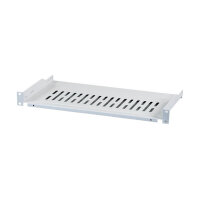 19" 1HE Fachboden,T=250 mm,max. 10 kg, RAL7035, grau