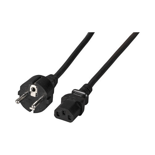 EFB Netzkabel Schutzkontakt 180°-C13 180°,sw,3m,3x1.00mm