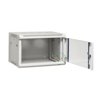 19" Wandgehäuse Flat Pack 12HE, Tiefe 600 mm, grau