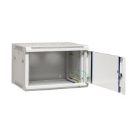 19" Wandgehäuse Flat Pack 6HE, Tiefe 450 mm, grau