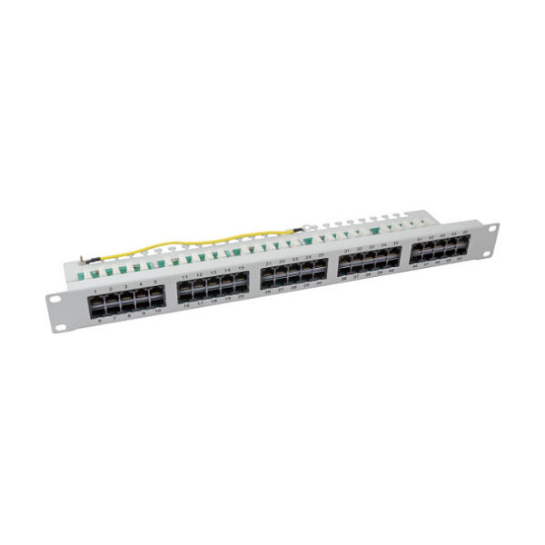 Patchpanel 50xRJ45 8/4 1HE ISDN, grau, Cat. 3