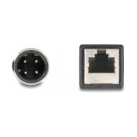 Delock M12 Adapterkabel D-kodiert 4 Pin Stecker zu RJ45 Buchse 50 cm