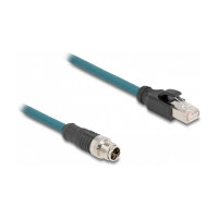 Delock M12 Adapterkabel X-kodiert 8 Pin Stecker zu RJ45 Stecker 50 cm