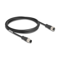 Delock M12 Kabel A-kodiert 8 Pin Stecker zu Buchse PVC 2 m