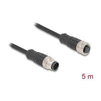 Delock M12 Kabel A-kodiert 8 Pin Stecker zu Buchse PVC 5 m