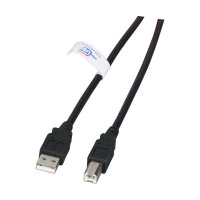EFB USB2.0 Anschlusskabel A-B, St.-St., 1,8m, schwarz, LSZH