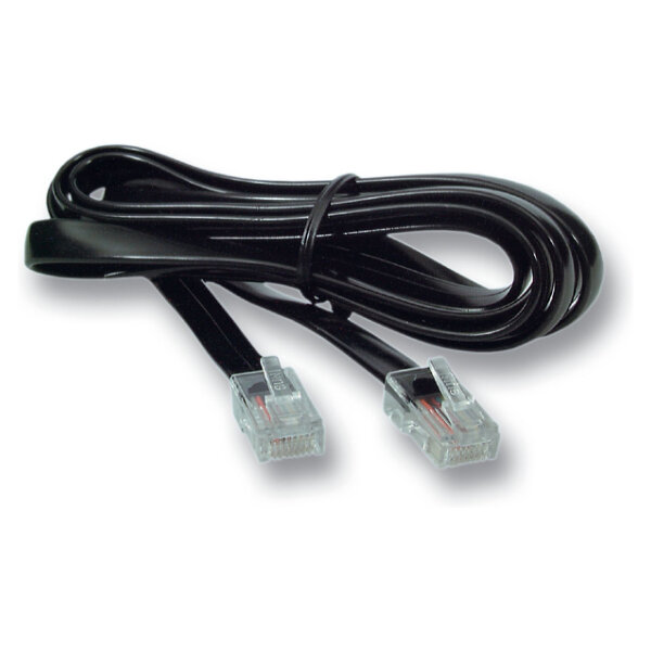 EFB Modularkabel schwarz, 2 x RJ10 (4/4) Stecker, 1:1, 15,0 m