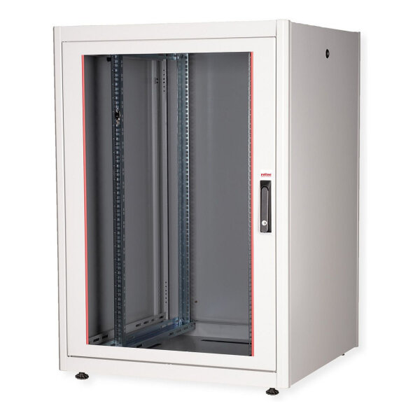 ROLINE 19-Zoll Netzwerkschrank Basic 22 HE, 800x800 BxT Glastr grau
