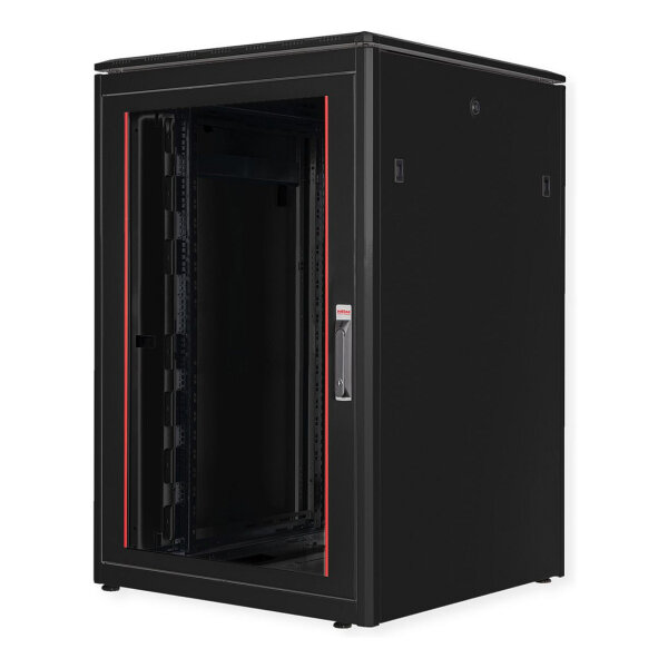 ROLINE 19-Zoll Netzwerkschrank Pro 22 HE, 800x800 BxT Glastr schwarz
