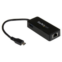 StarTech USB-C auf Gigabit Netzwerkadapter mit extra USB Anschluss - USB 3.1 Gen 1 (5 Gbit/s)