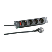 10 1HE Steckdosenleiste 4 x CEE 7/3 mit Schalter, im...