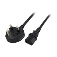 EFB Netzleitung UK BS1363A - C13 180, schwarz, 2m, 3x1.00 mm