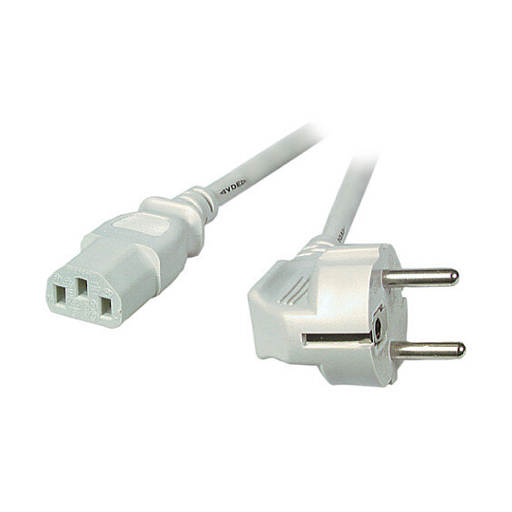 EFB Netzleitung Schutzkontakt 90 - C13 180, grau, 2,0 m, 3 x 0,75 mm
