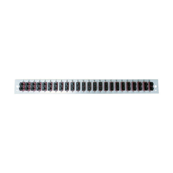 EFB Bestckte Frontblende mit 24 x SC Duplex Kupplung OM4 vertikal, grau