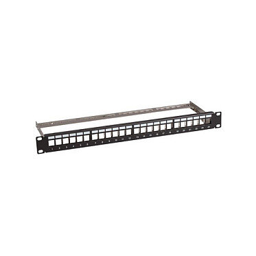 EFB Verteilerfeld 19" 1HE 24-Port metall schwarz mit 24x Keystone slimline CAT6a