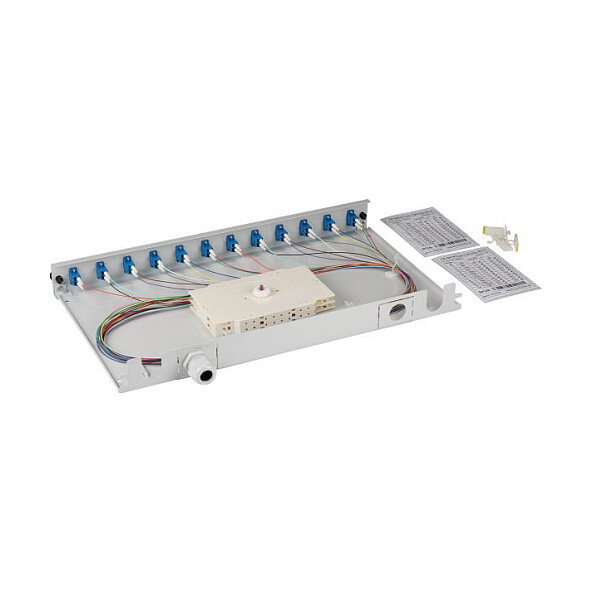 EFB Spleibox gr ausziehbar LC/APC OS2 12xPigtails abgesetzt & 6xDuplex-Kupplung