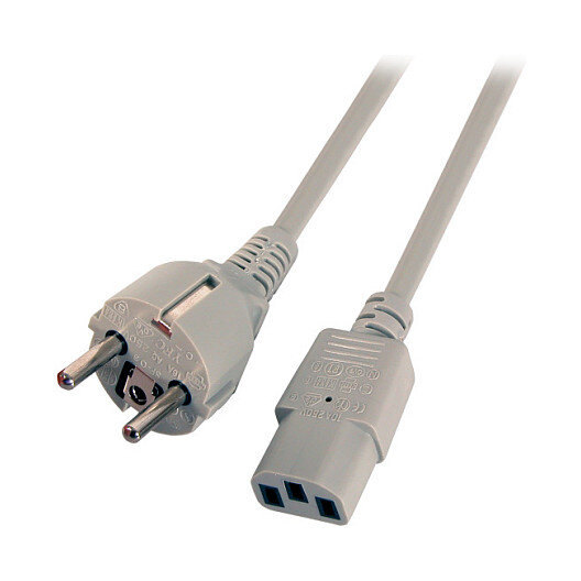 EFB Netzleitung Schutzkontakt 180 - C13 180 grau, 5,0 m, 3 x 1,00 mm