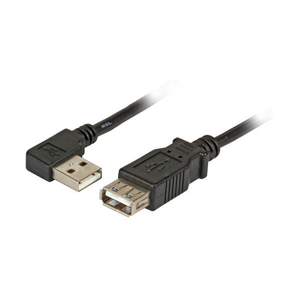EFB USB2.0 Verlngerungskabel A (gewinkelt) - A St.-Bu., 1,8m, schwarz, Classic