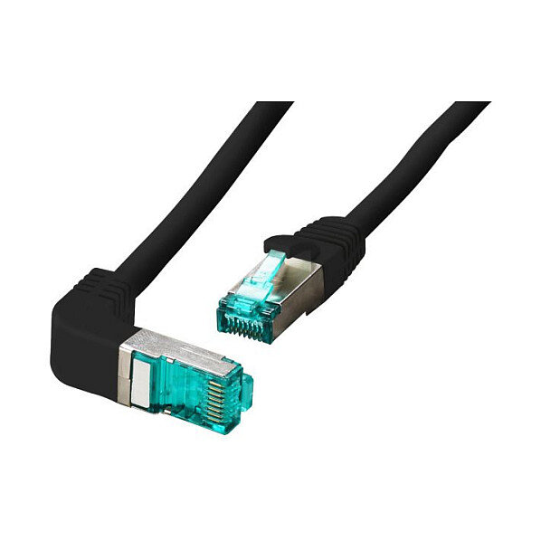 EFB RJ45 Patchkabel Cat.6A S/FTP LSZH 1x90 schwarz 0,5m