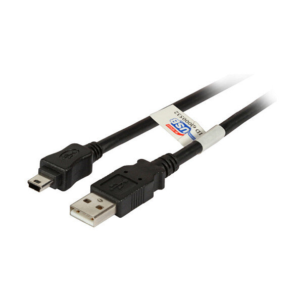 EFB USB2.0 Anschlusskabel A-Mini B (5polig), St.-St., 5,0m, schwarz, Premium
