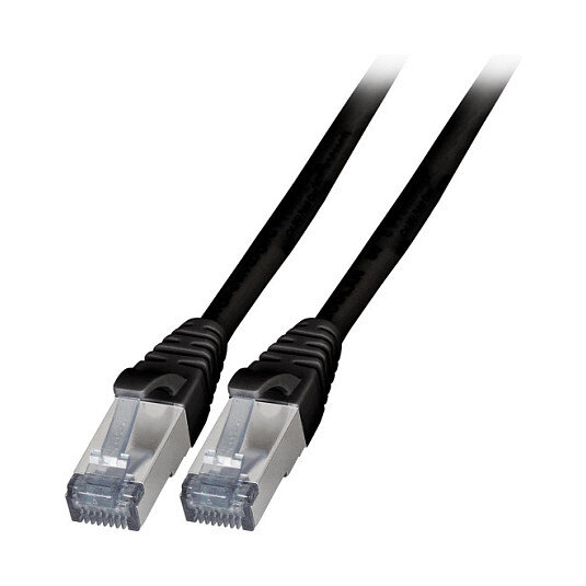 EFB RJ45 Patchkabel Cat.6A S/FTP TPE, 6KV schwarz 2m