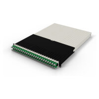 Patchbox patchbox.one Kabeleinzugssystem 30RU/STP (1,8 m) mit 24 Kassetten, Patchkabel Cat. 6a, U/FTP, PoE, Kabel grün