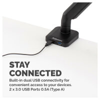 Fellowes Platinum Monitorarm einzel inkl. 2x USB-A Port Schwarz