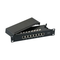 EFB Mini-Patchpanel STP 8xRJ45 Cat.6, 10 1HE, RAL7035 grau