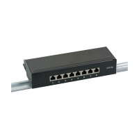 EFB Mini-Patchpanel STP 8xRJ45 Cat.6A, 10 1HE, RAL9005 schwarz