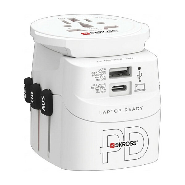 SKROSS Pro Light USB AC45PD World incl. USB-C cable white