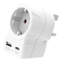 SKROSS Länderstecker Europe to UK USB AC20PD wei
