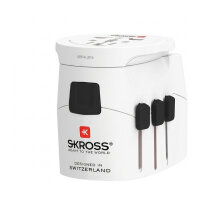 Skross PRO Pro Light White Retail Reiseadapter, Weltweit