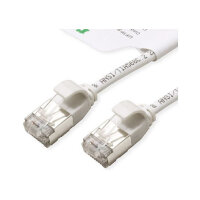 ROLINE GREEN U/FTP Patchkabel Cat.6A (Class EA), LSOH, slim, wei, 0,3 m
