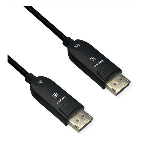 ROLINE DisplayPort v2.1 Kabel (AOC), 10K@60Hz, 54Gbit/s, UHBR13.5, ST/ST, 20 m